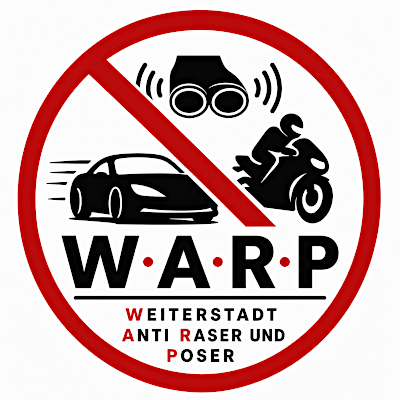 W.A.R.P. Logo - Weiterstadt Anti Raser und Poser